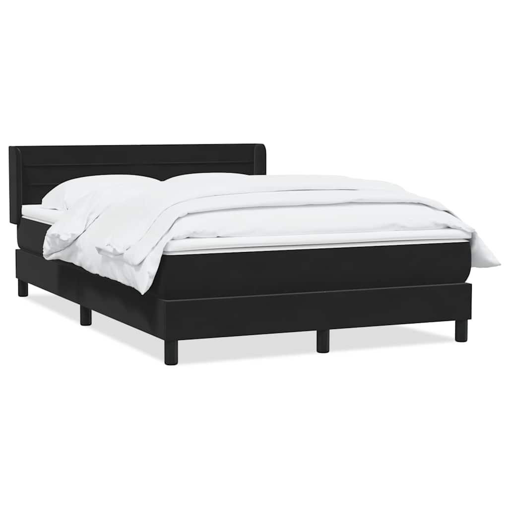 Sommier à lattes de lit avec matelas noir 160x210 cm velours - XIOS