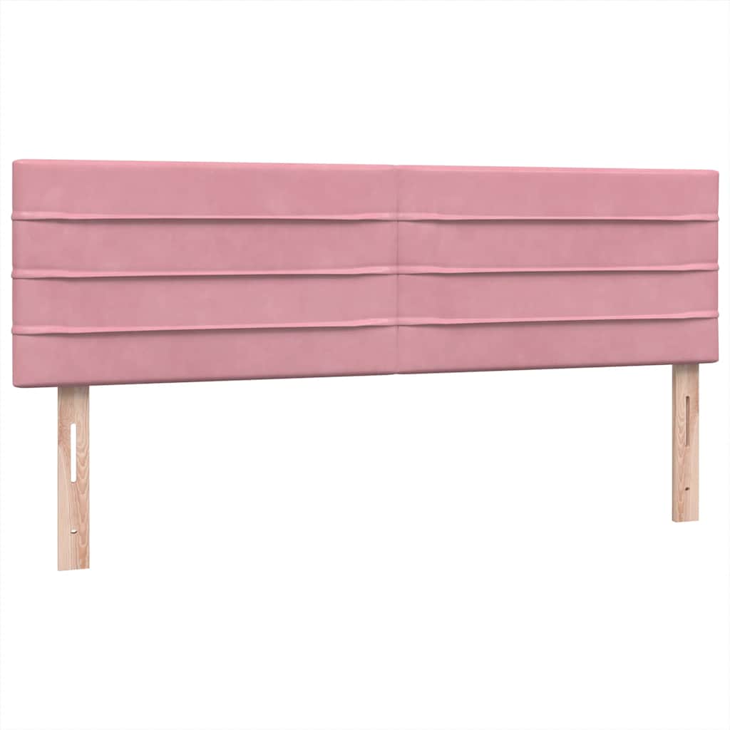 Sommier à lattes de lit avec matelas rose 160x210 cm velours - XIOS