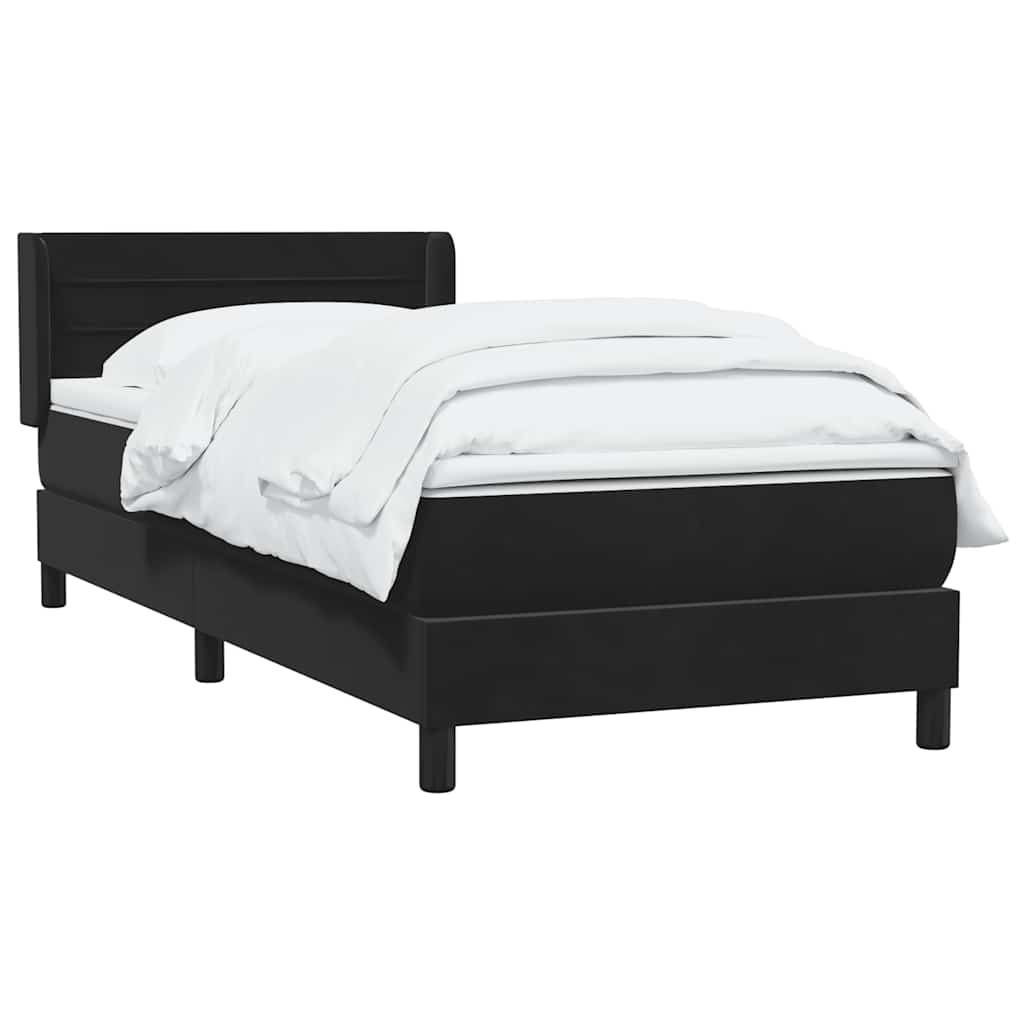 Sommier à lattes de lit avec matelas noir 80x220 cm velours - XIOS