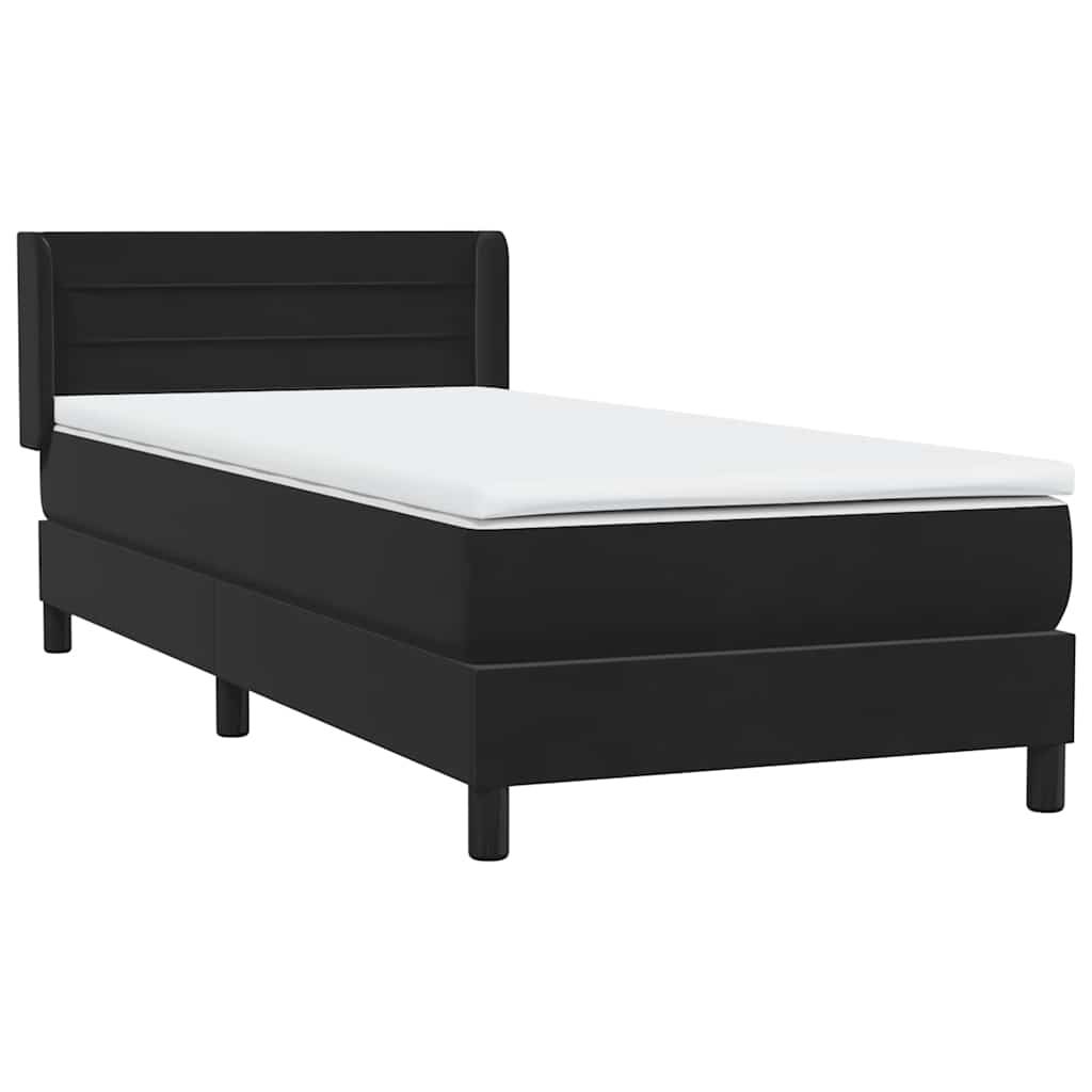 Sommier à lattes de lit avec matelas noir 80x220 cm velours - XIOS
