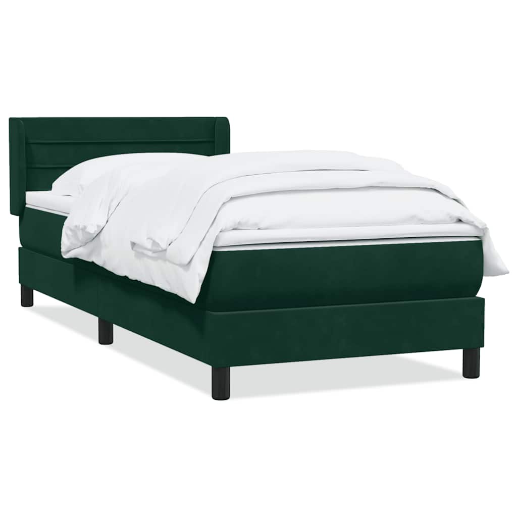 Sommier à lattes de lit et matelas vert foncé 80x220 cm velours - XIOS