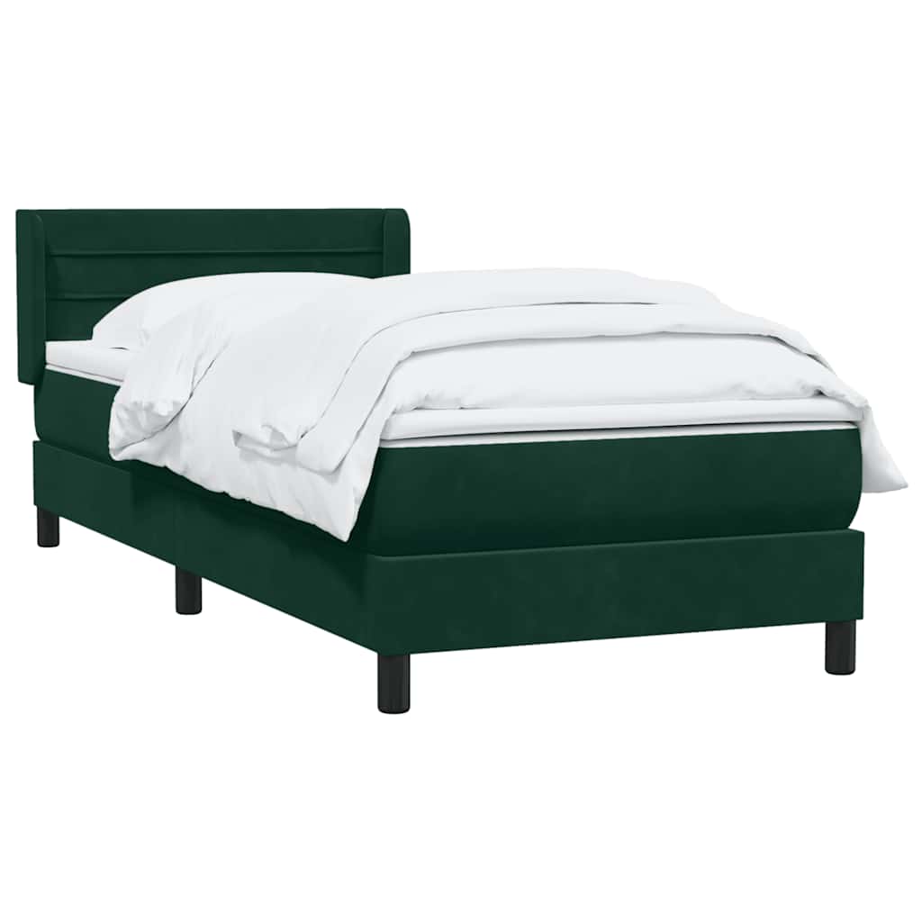 Sommier à lattes de lit et matelas vert foncé 80x220 cm velours - XIOS
