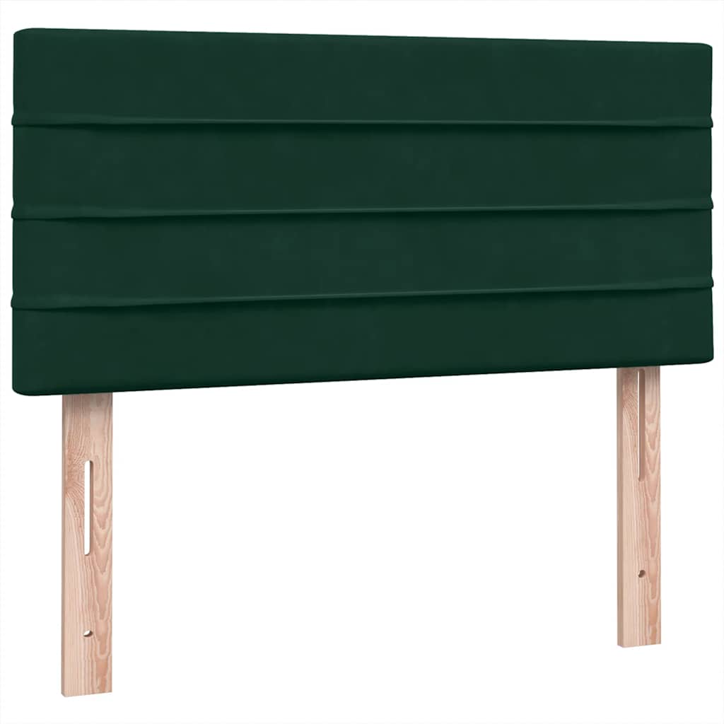Sommier à lattes de lit et matelas vert foncé 80x220 cm velours - XIOS