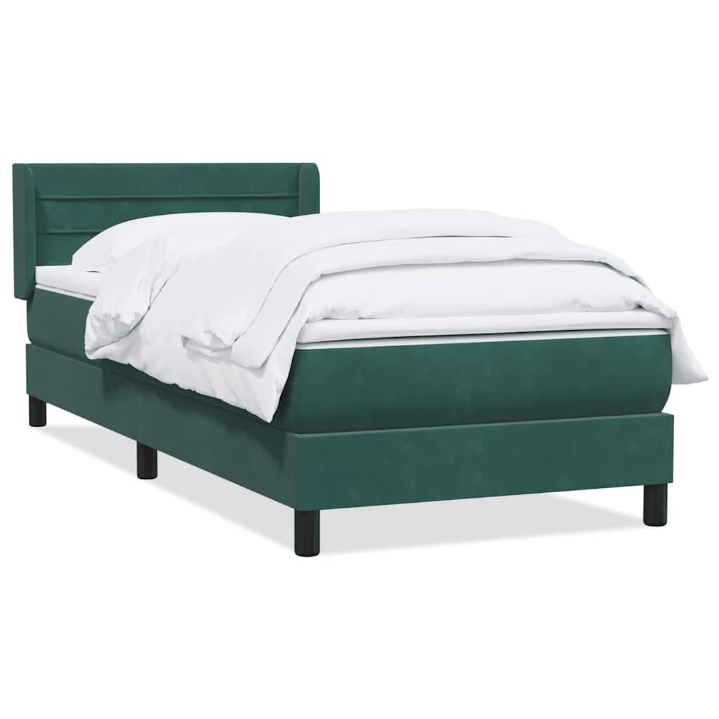 Sommier à lattes de lit et matelas vert foncé 90x220 cm velours - XIOS