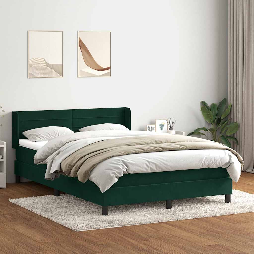 Sommier à lattes de lit et matelas vert foncé 160x220cm velours - XIOS