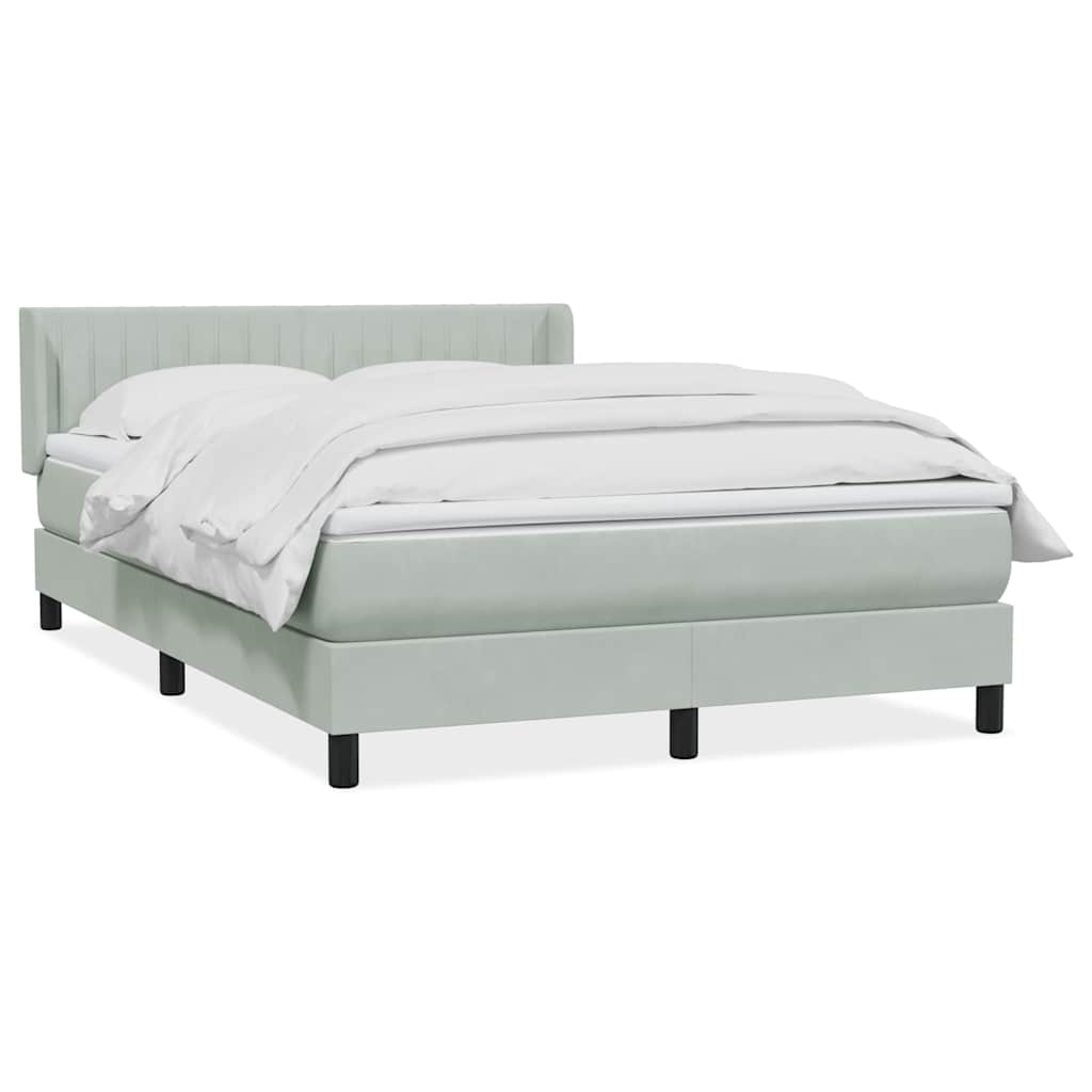 Sommier à lattes de lit et matelas gris clair 140x210cm velours - XIOS