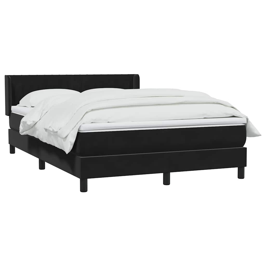 Sommier à lattes de lit avec matelas noir 140x210 cm velours - XIOS