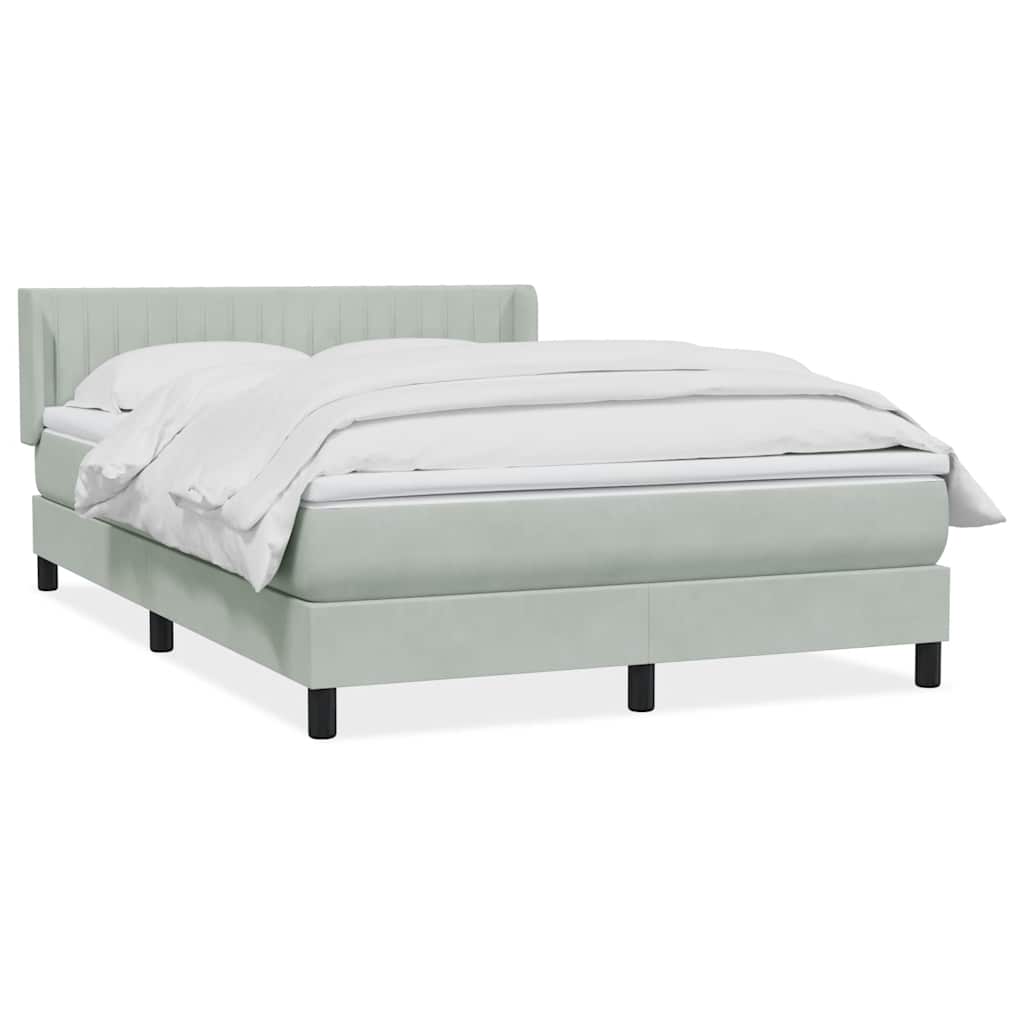 Sommier à lattes de lit et matelas gris clair 160x210cm velours - XIOS