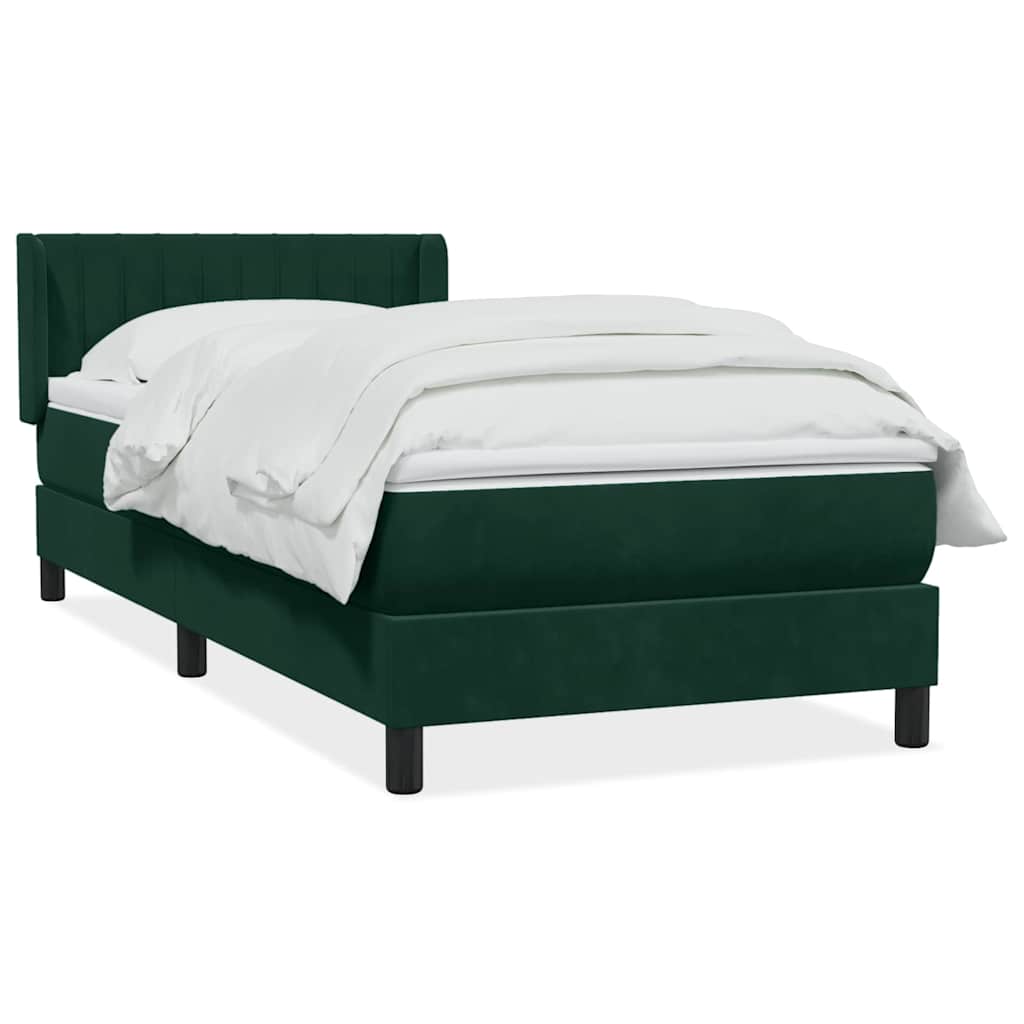 Sommier à lattes de lit et matelas vert foncé 80x220 cm velours - XIOS