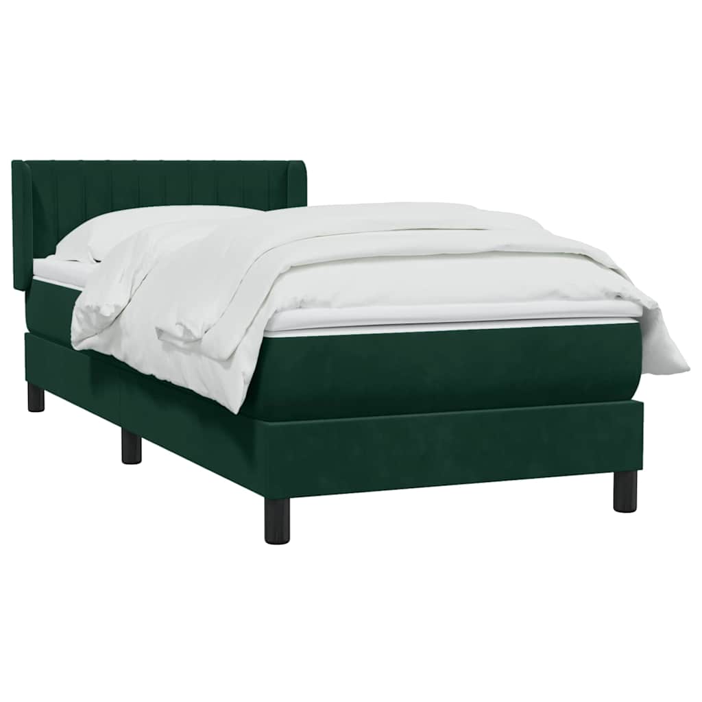 Sommier à lattes de lit et matelas vert foncé 80x220 cm velours - XIOS