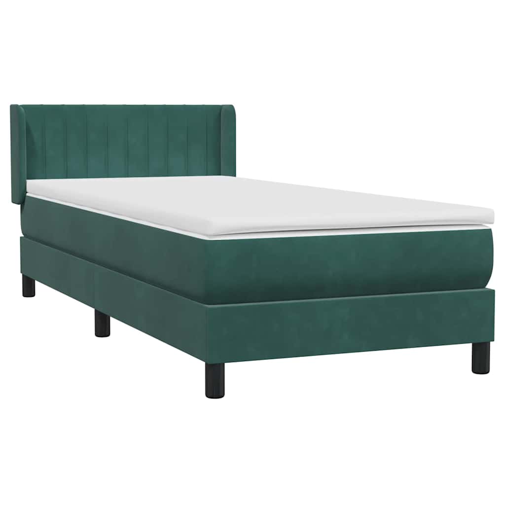Sommier à lattes de lit et matelas vert foncé 80x220 cm velours - XIOS