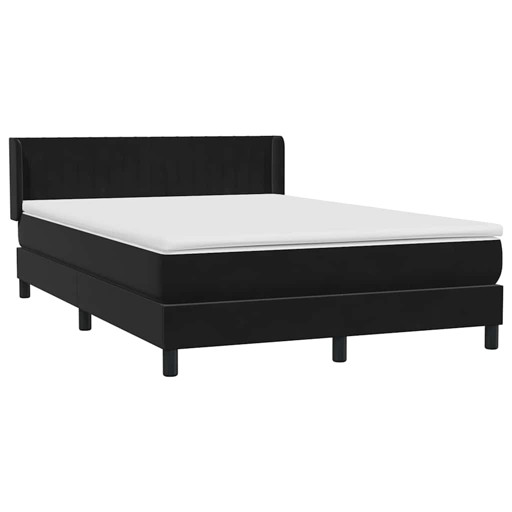 Sommier à lattes de lit avec matelas noir 160x220 cm velours - XIOS