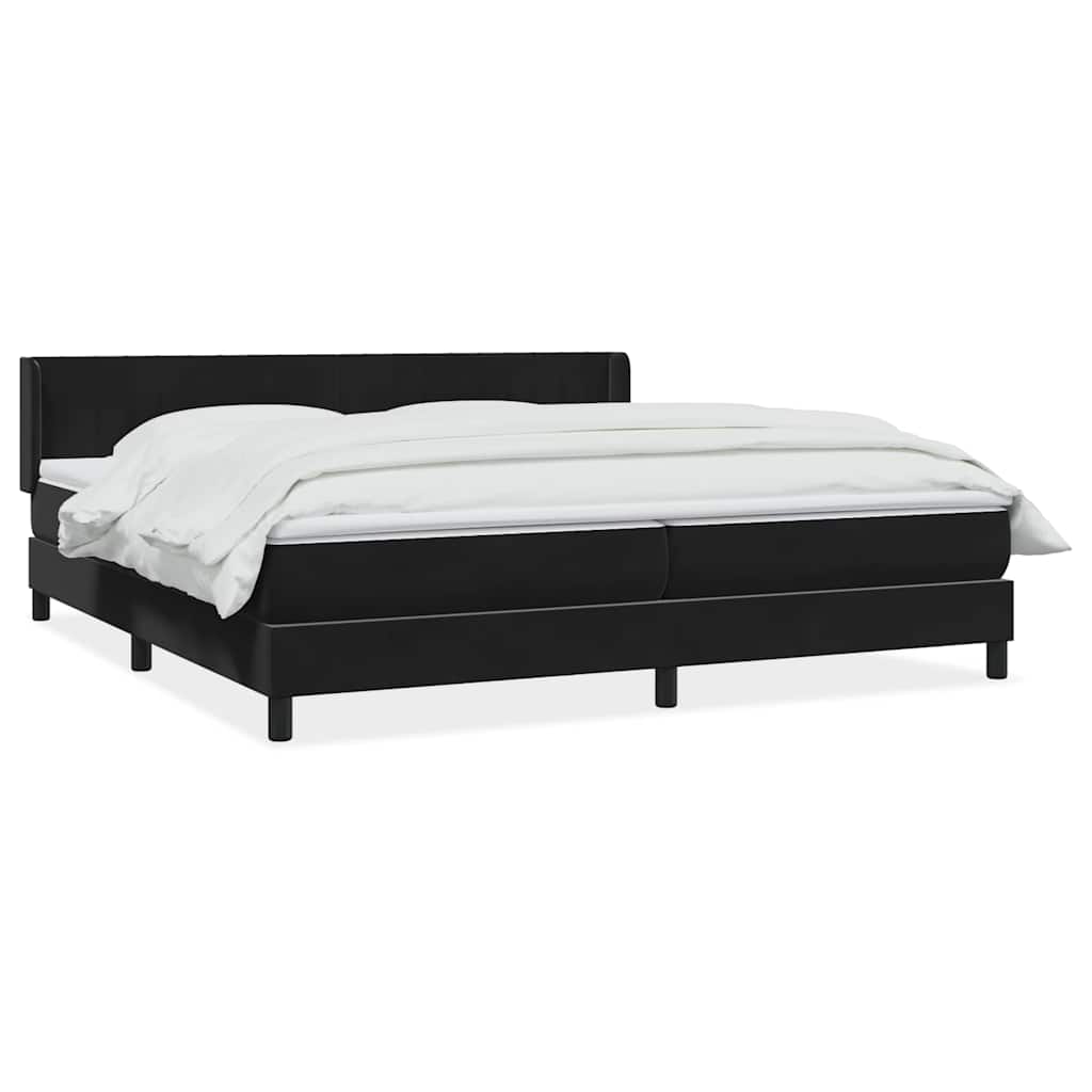 Sommier à lattes de lit avec matelas noir 200x220 cm velours - XIOS