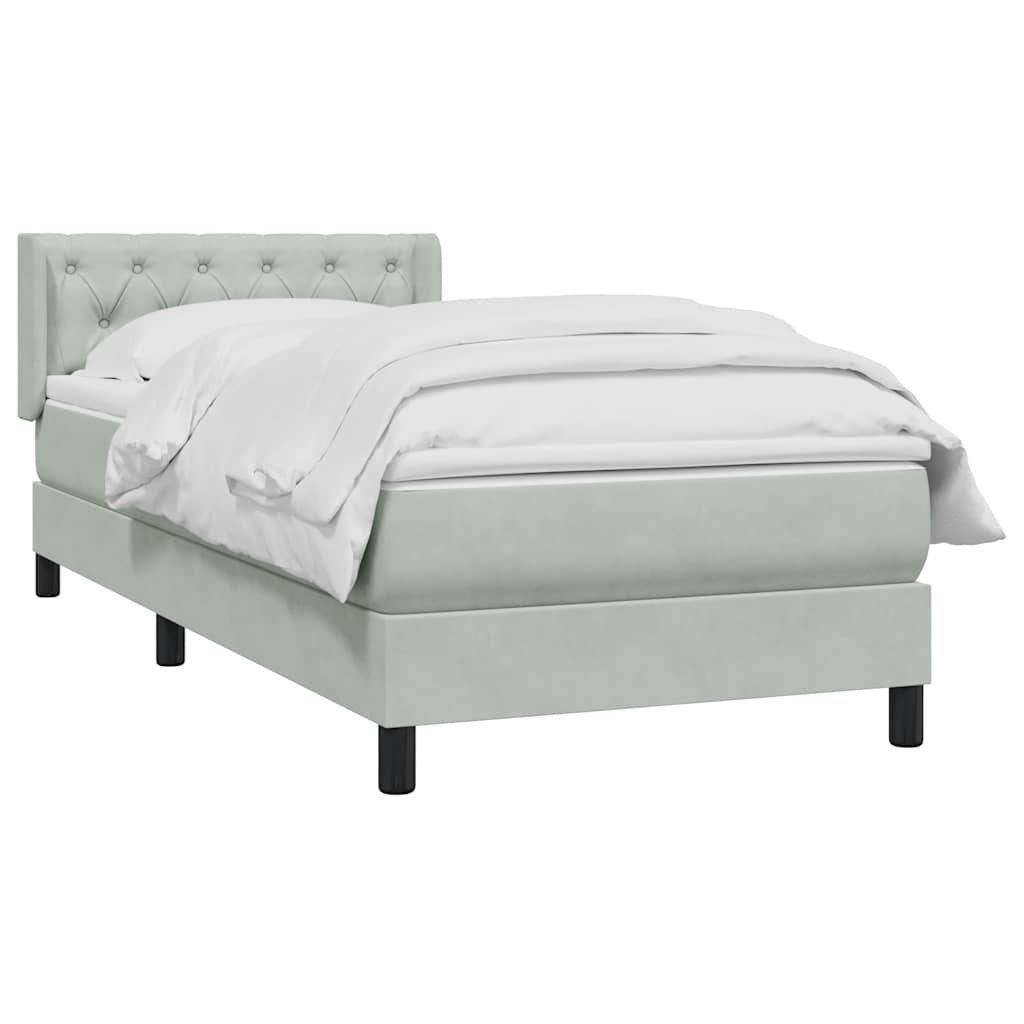 Sommier à lattes de lit et matelas gris clair 80x210 cm velours - XIOS