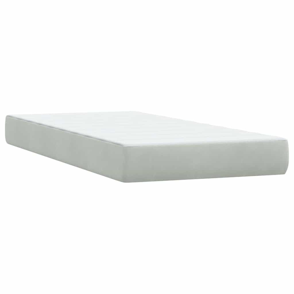 Sommier à lattes de lit et matelas gris clair 80x210 cm velours - XIOS