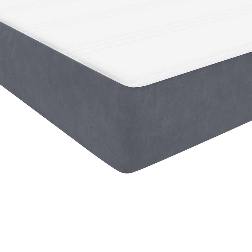 Sommier à lattes de lit et matelas gris foncé 80x210 cm velours - XIOS
