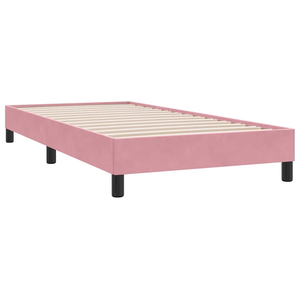 Sommier à lattes de lit avec matelas rose 90x210 cm velours - XIOS