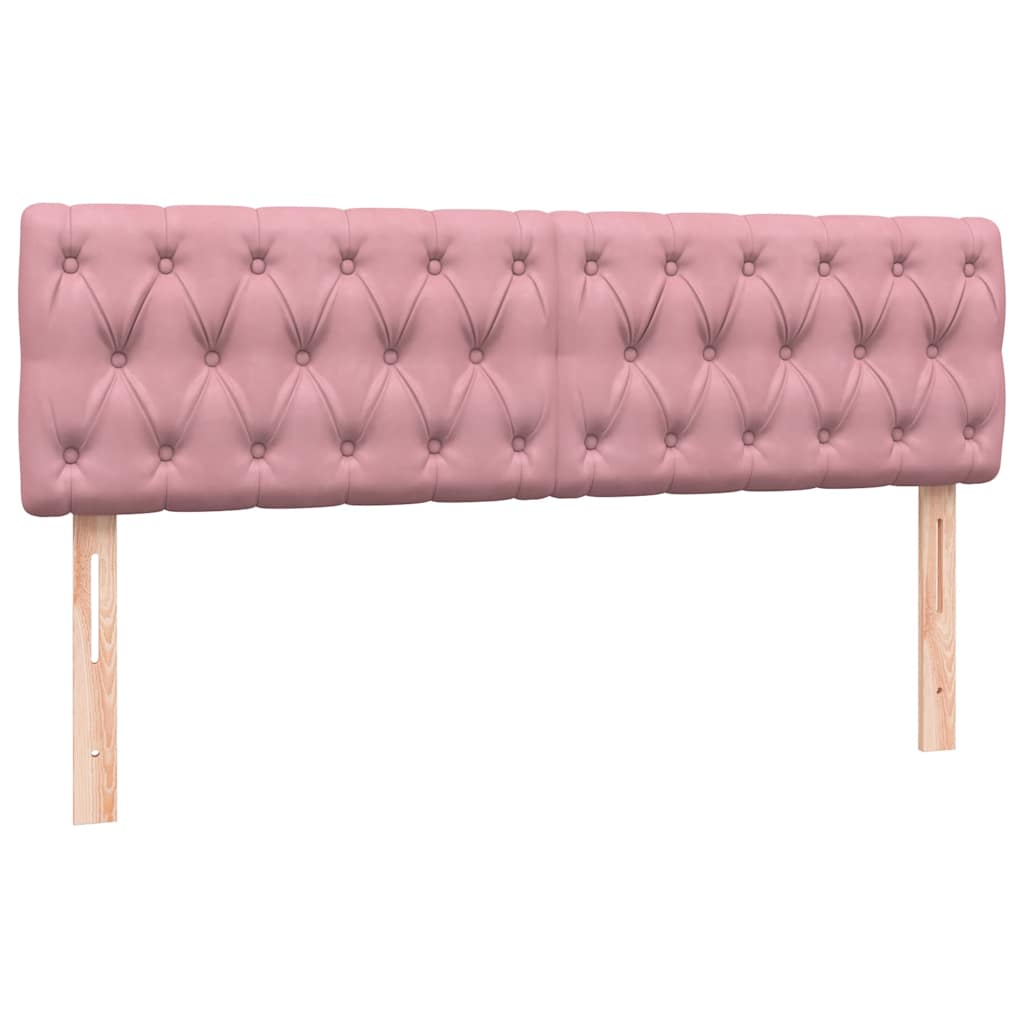 Sommier à lattes de lit avec matelas rose 160x210 cm velours - XIOS