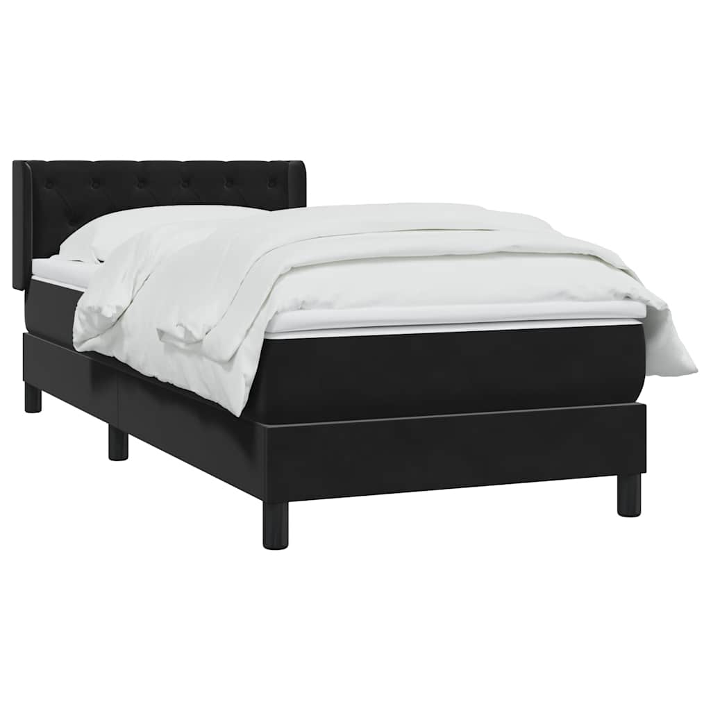 Sommier à lattes de lit avec matelas noir 80x220 cm velours - XIOS