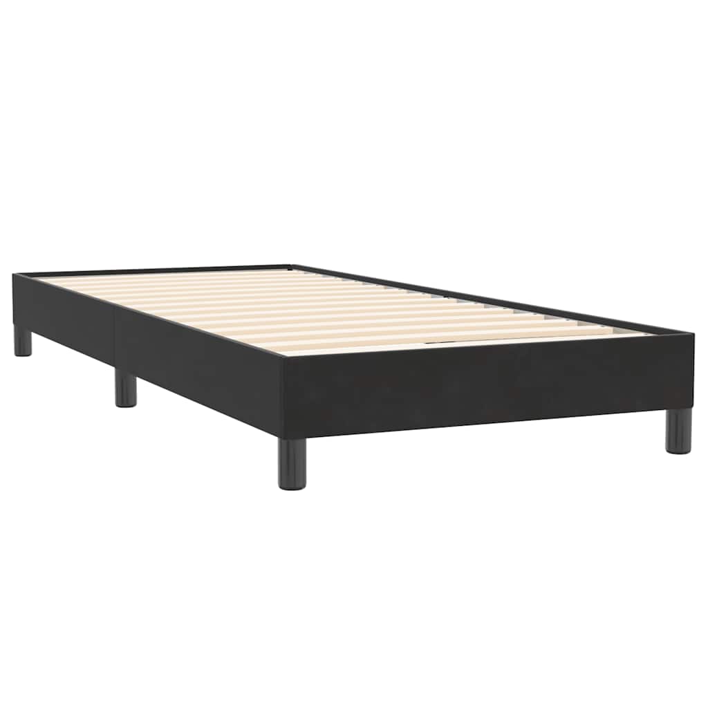 Sommier à lattes de lit avec matelas noir 80x220 cm velours - XIOS