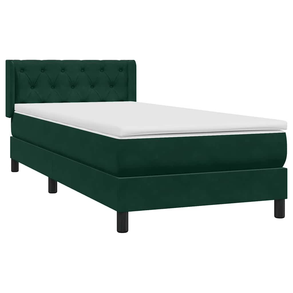 Sommier à lattes de lit et matelas vert foncé 80x220 cm velours - XIOS