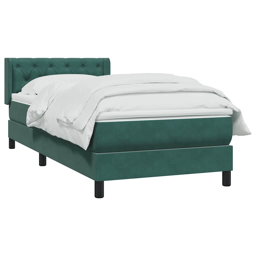 Sommier à lattes de lit et matelas vert foncé 80x220 cm velours - XIOS