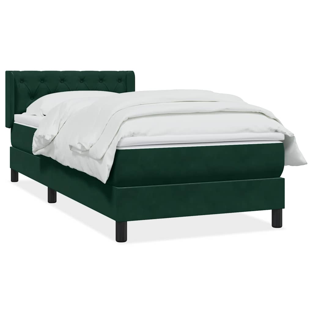 Sommier à lattes de lit et matelas vert foncé 80x220 cm velours - XIOS