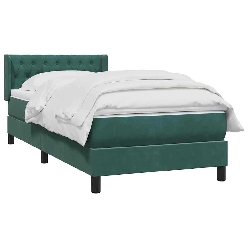 Sommier à lattes de lit et matelas vert foncé 90x220 cm velours - XIOS