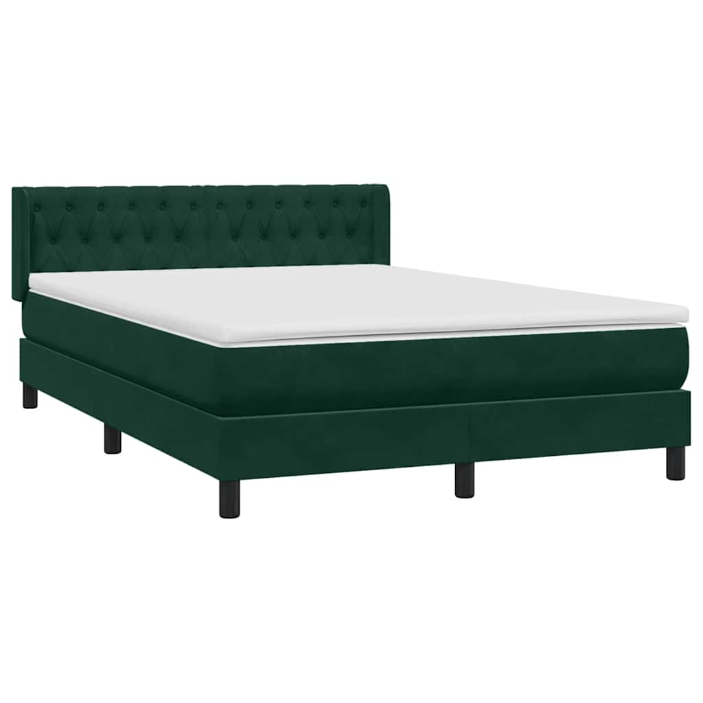 Sommier à lattes de lit et matelas vert foncé 160x220cm velours - XIOS