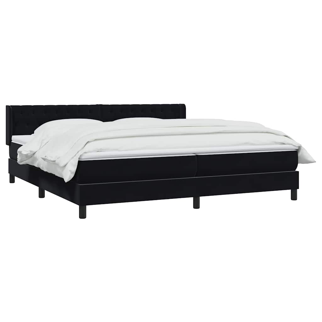 Sommier à lattes de lit avec matelas noir 200x220 cm velours - XIOS