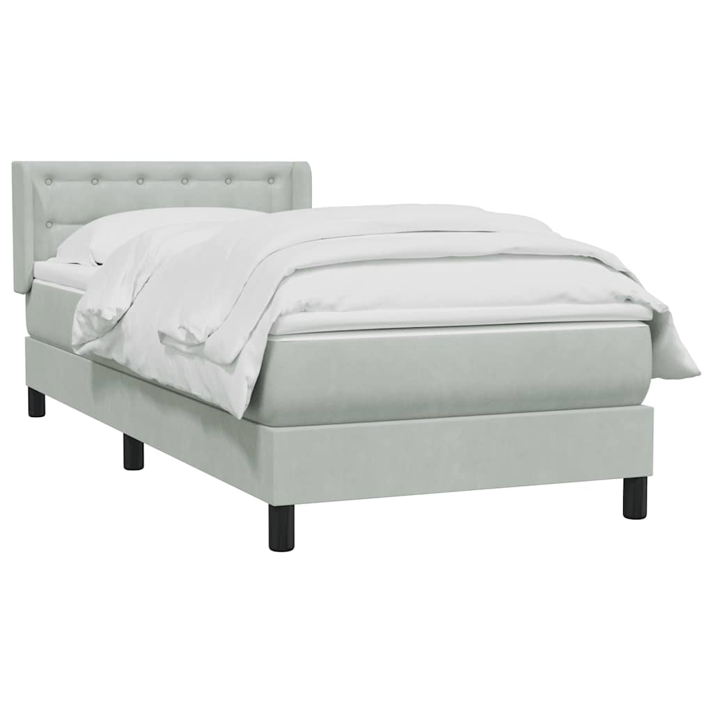 Sommier à lattes de lit et matelas gris clair 80x210 cm velours - XIOS