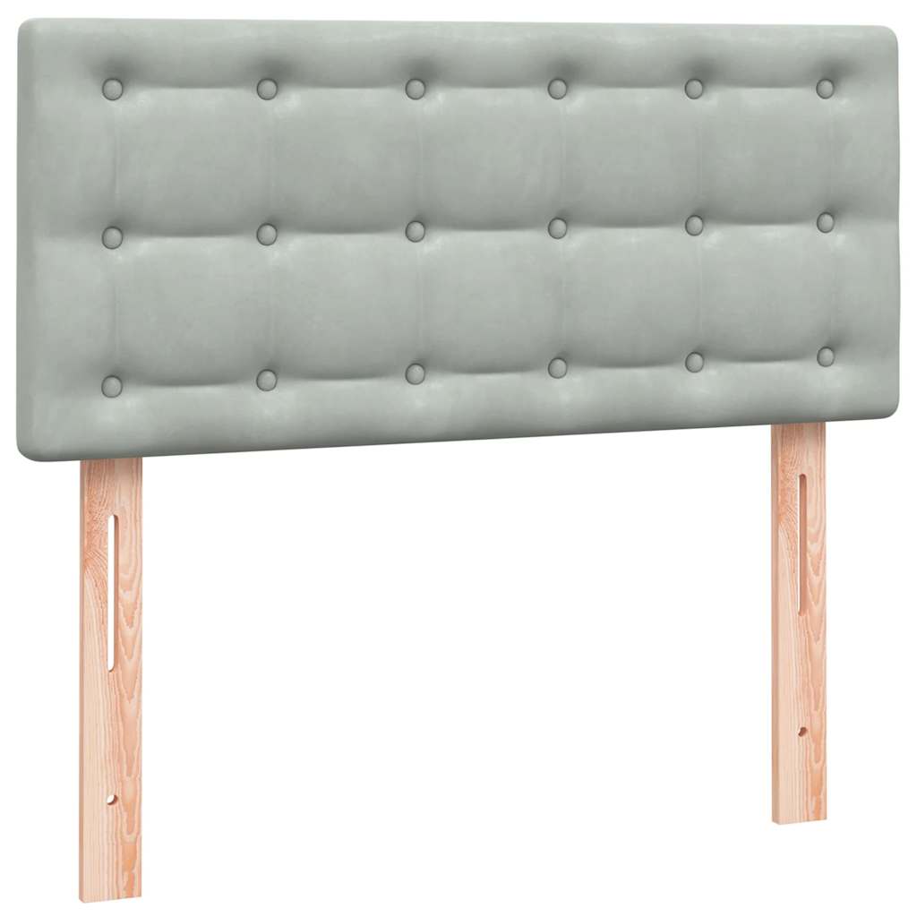 Sommier à lattes de lit et matelas gris clair 80x210 cm velours - XIOS