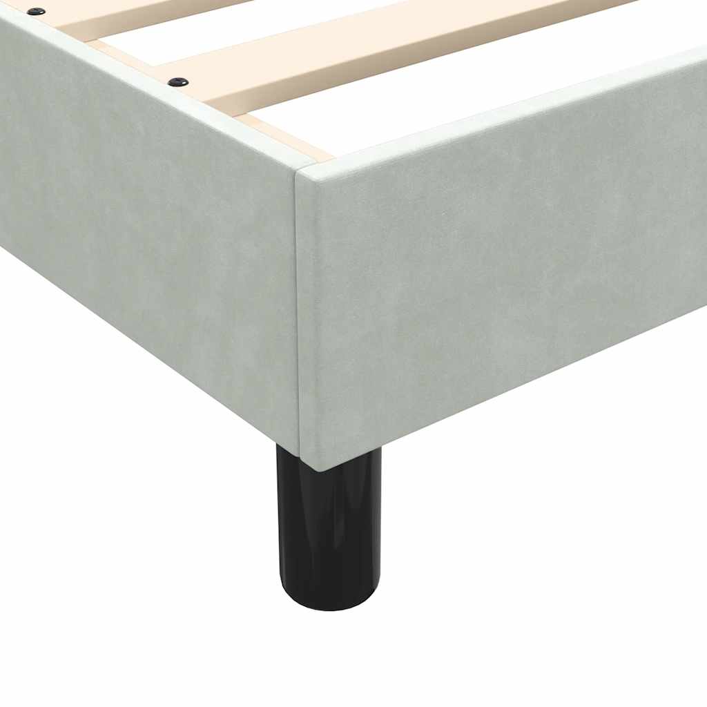 Sommier à lattes de lit et matelas gris clair 80x210 cm velours - XIOS