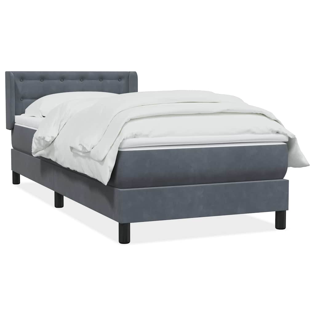 Sommier à lattes de lit et matelas gris foncé 80x210 cm velours - XIOS