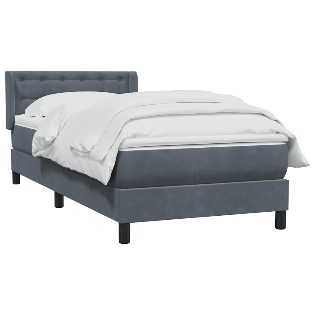 Sommier à lattes de lit et matelas gris foncé 80x210 cm velours - XIOS