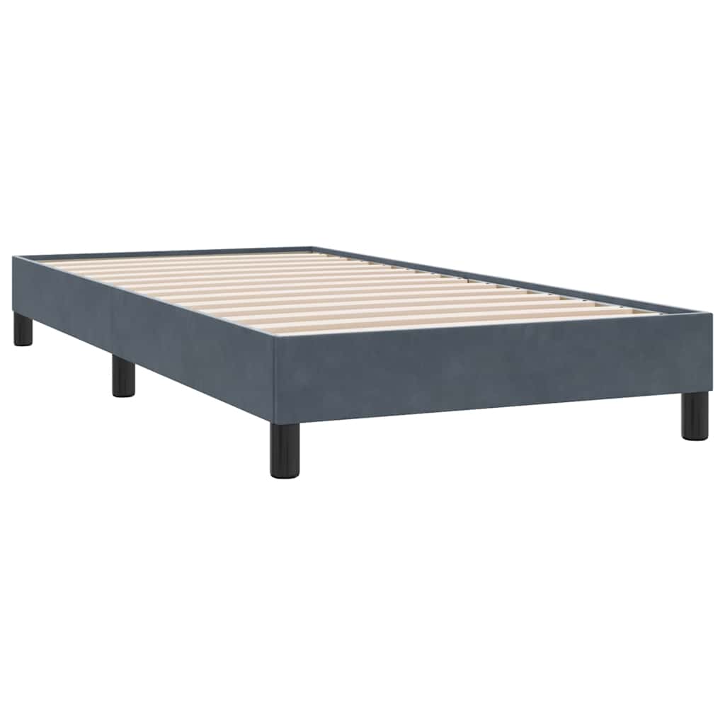 Sommier à lattes de lit et matelas gris foncé 80x210 cm velours - XIOS