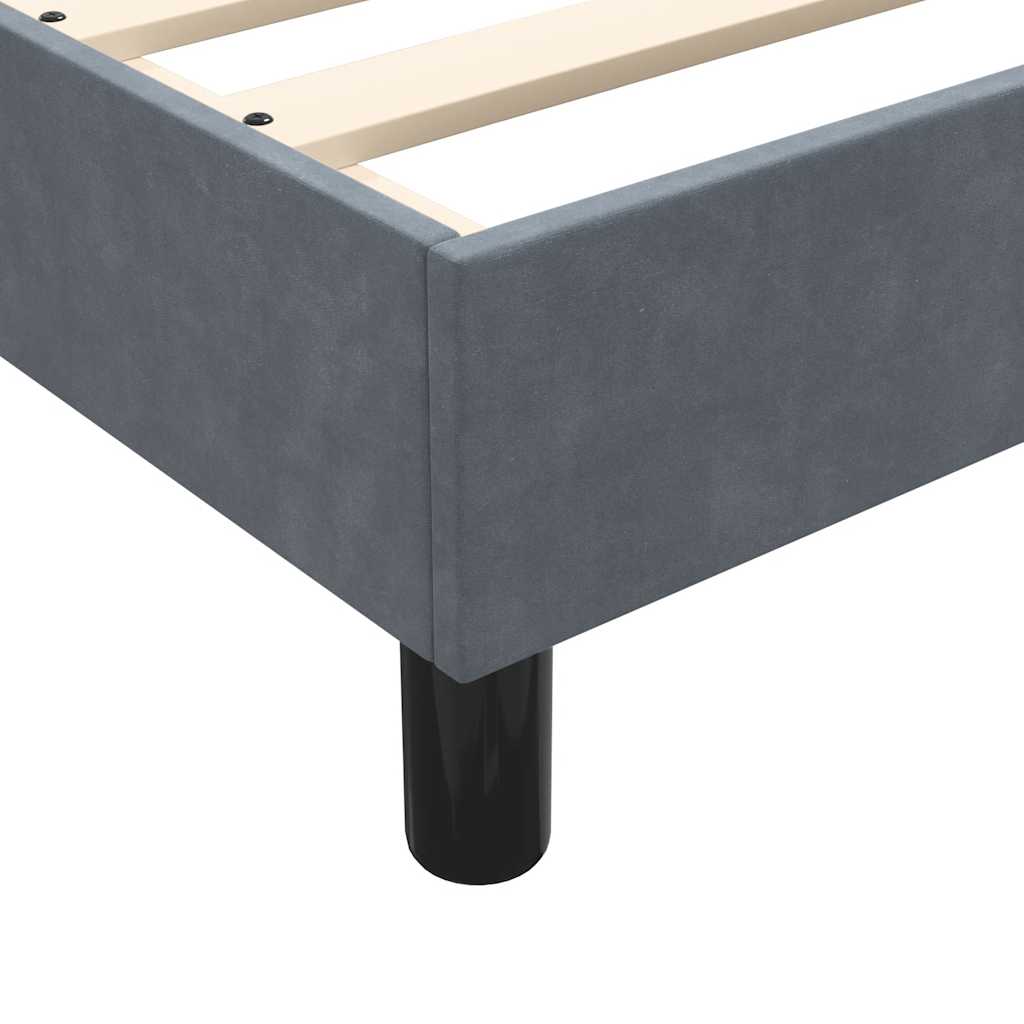 Sommier à lattes de lit et matelas gris foncé 80x210 cm velours - XIOS