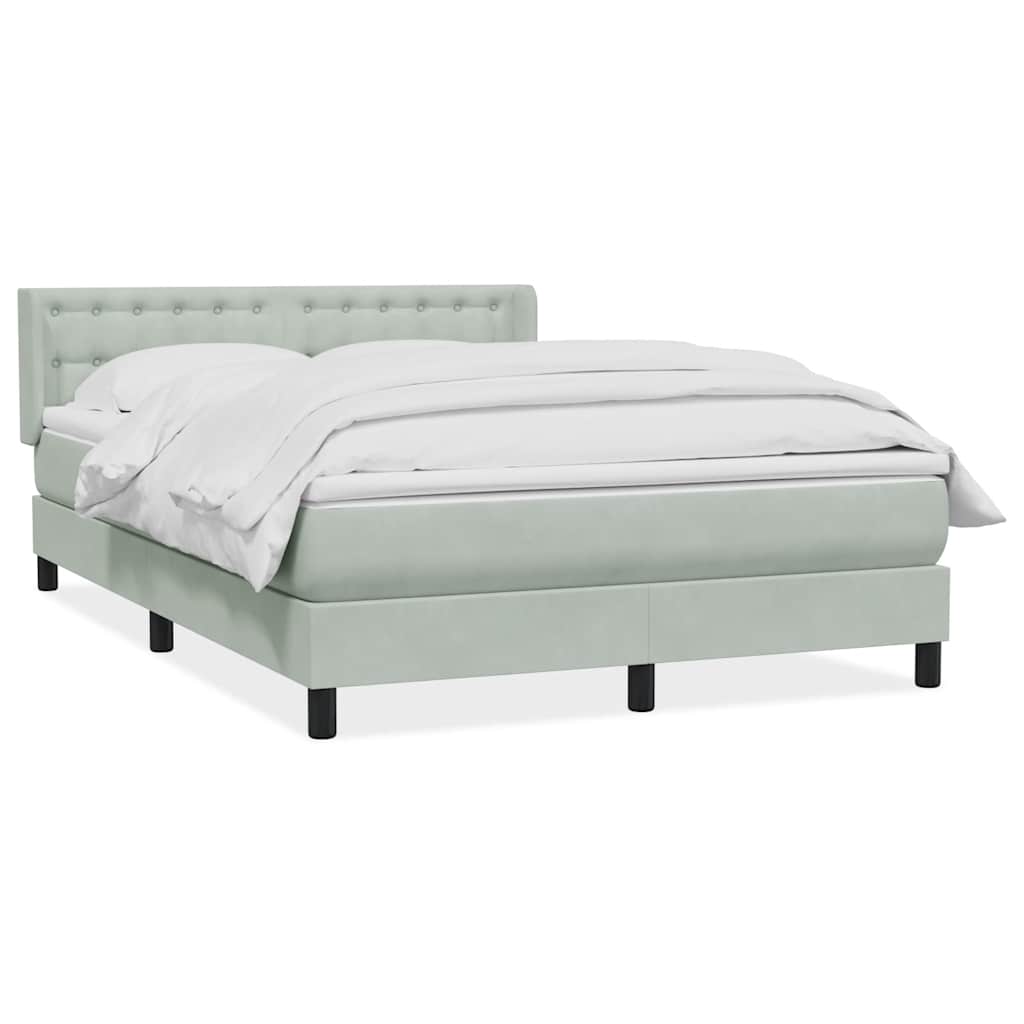 Sommier à lattes de lit et matelas gris clair 140x210cm velours - XIOS
