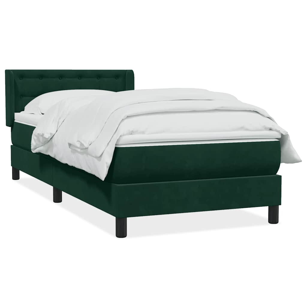 Sommier à lattes de lit et matelas vert foncé 80x220 cm velours - XIOS