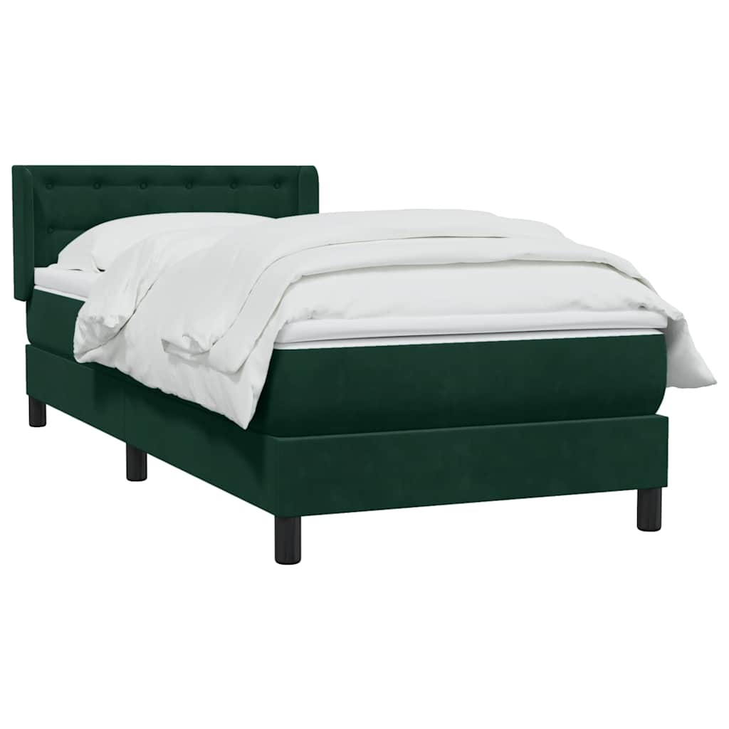Sommier à lattes de lit et matelas vert foncé 80x220 cm velours - XIOS