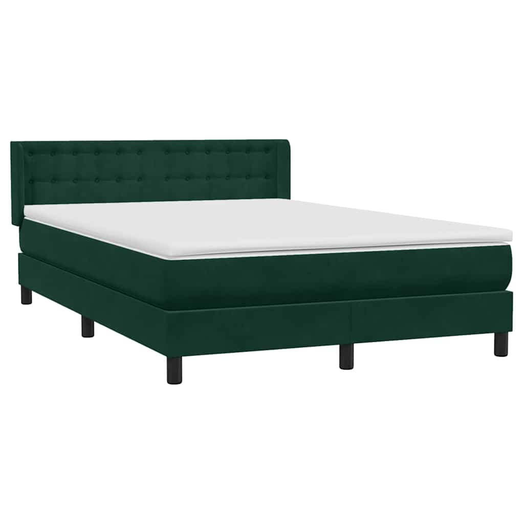 Sommier à lattes de lit et matelas vert foncé 160x220cm velours - XIOS