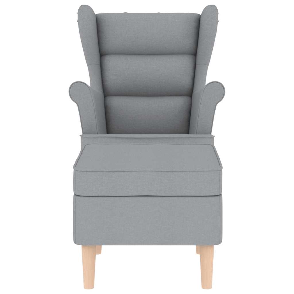 Fauteuil avec repose-pied Gris clair Tissu - XIOS