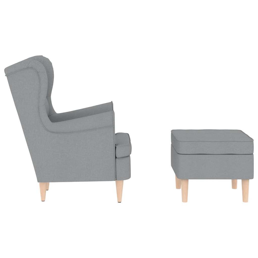 Fauteuil avec repose-pied Gris clair Tissu - XIOS