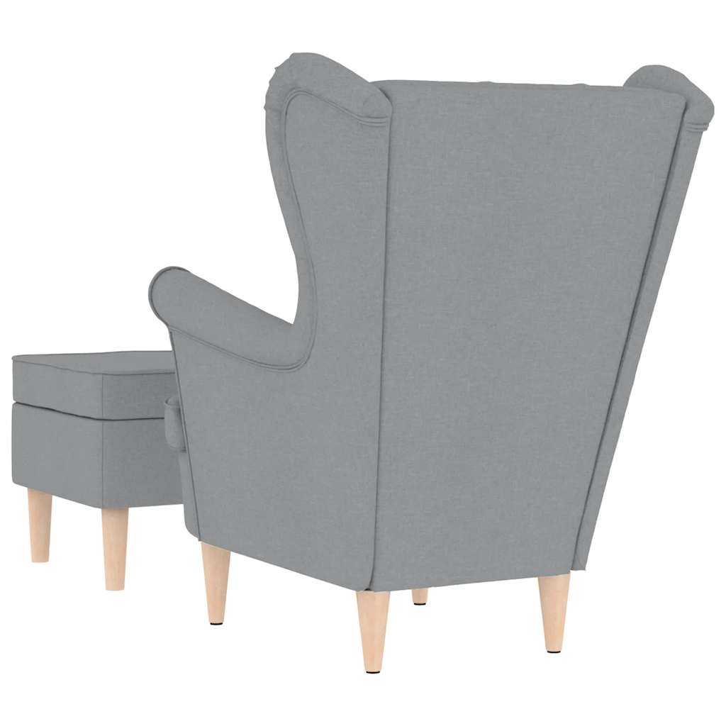 Fauteuil avec repose-pied Gris clair Tissu - XIOS
