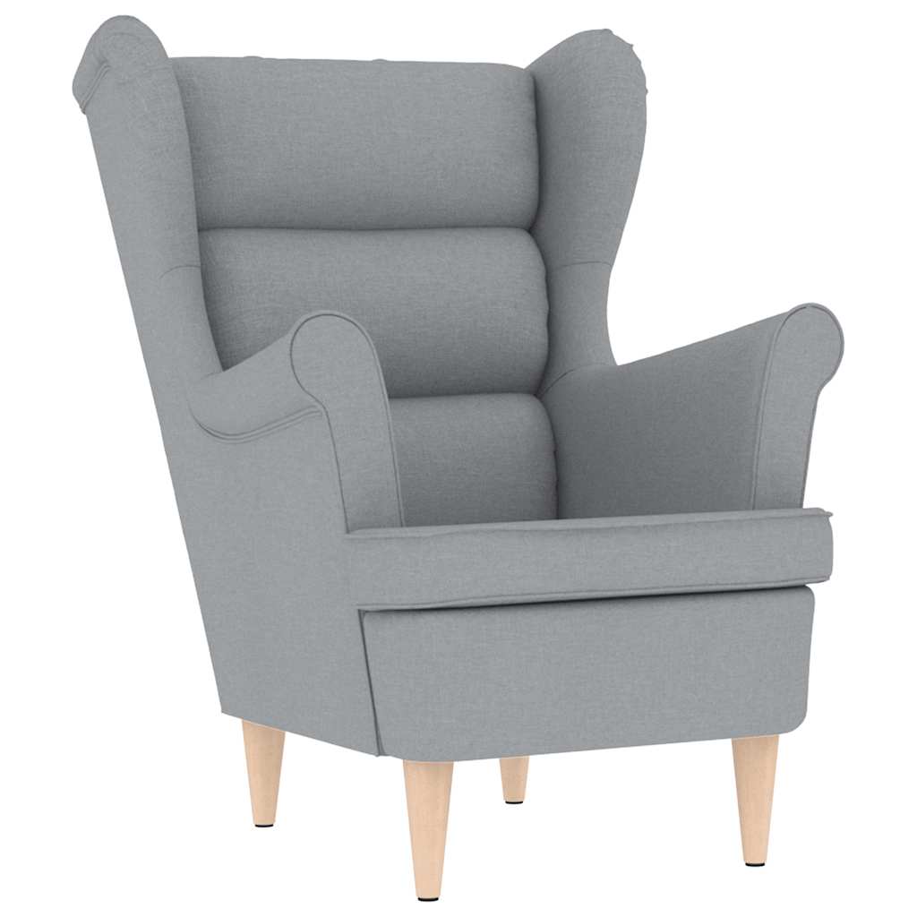 Fauteuil avec repose-pied Gris clair Tissu - XIOS