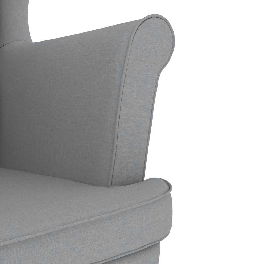 Fauteuil avec repose-pied Gris clair Tissu - XIOS