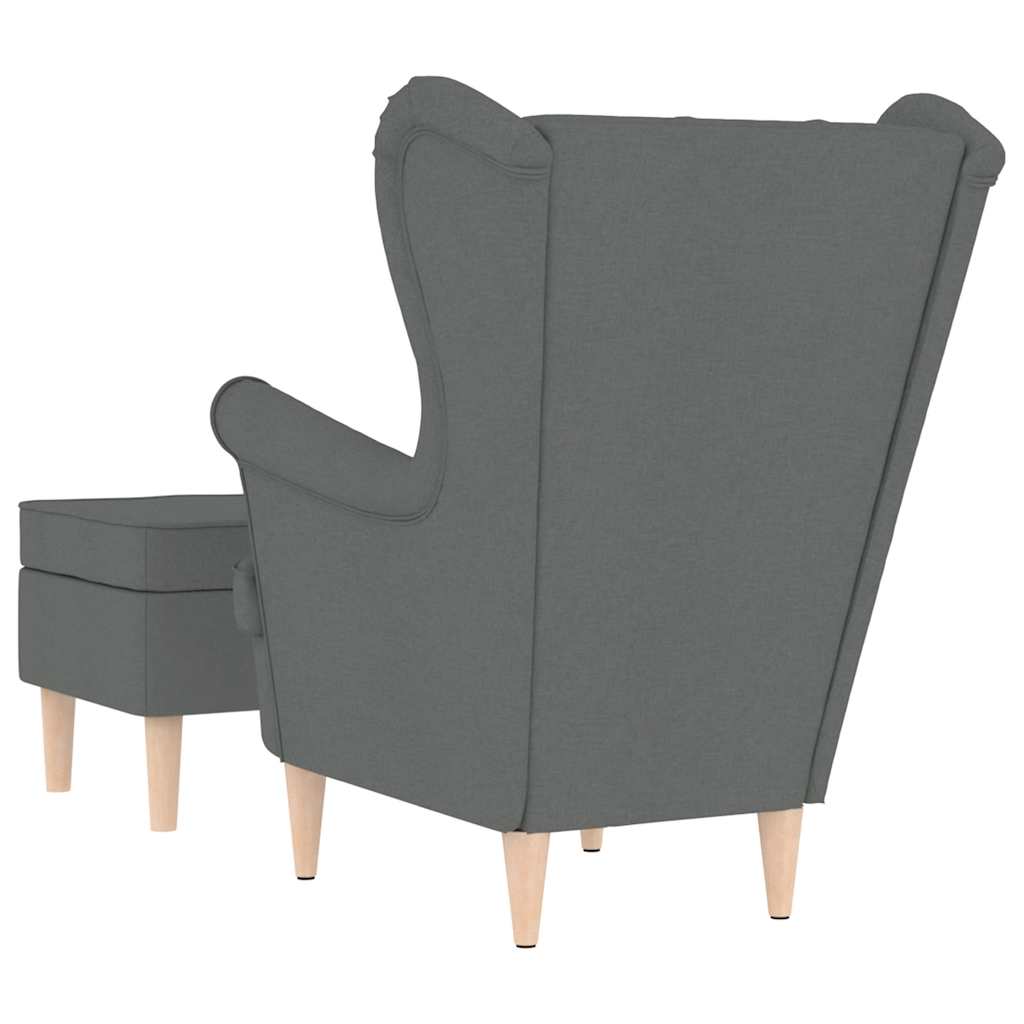 Fauteuil avec repose-pied Gris foncé Tissu - XIOS