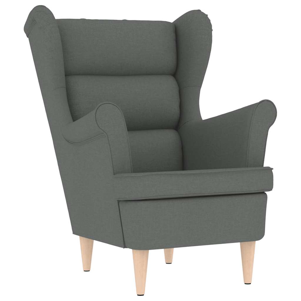 Fauteuil avec repose-pied Gris foncé Tissu - XIOS