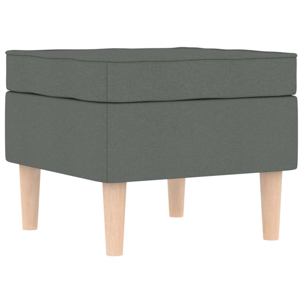 Fauteuil avec repose-pied Gris foncé Tissu - XIOS