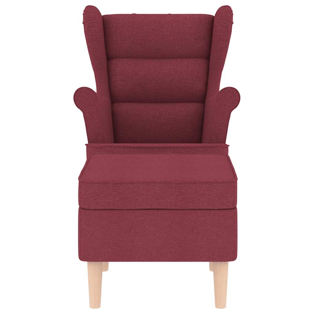 Fauteuil avec repose-pied Rouge bordeaux Tissu - XIOS